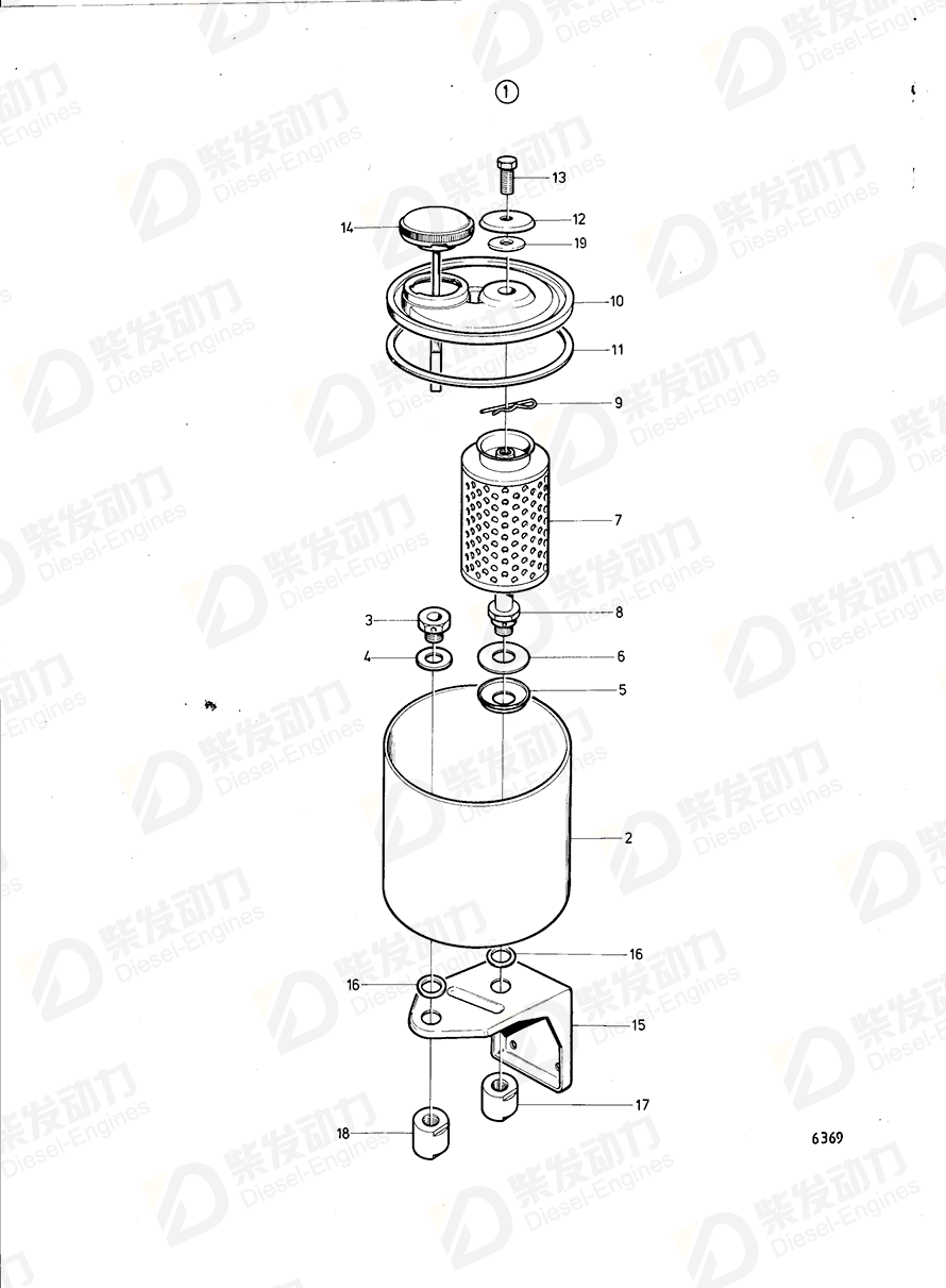 VOLVO Oil filter 1585618 Drawing